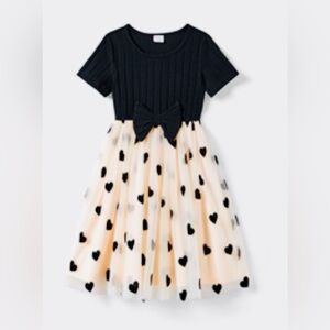 Charming Black and Cream Kids Dress 8-9Y